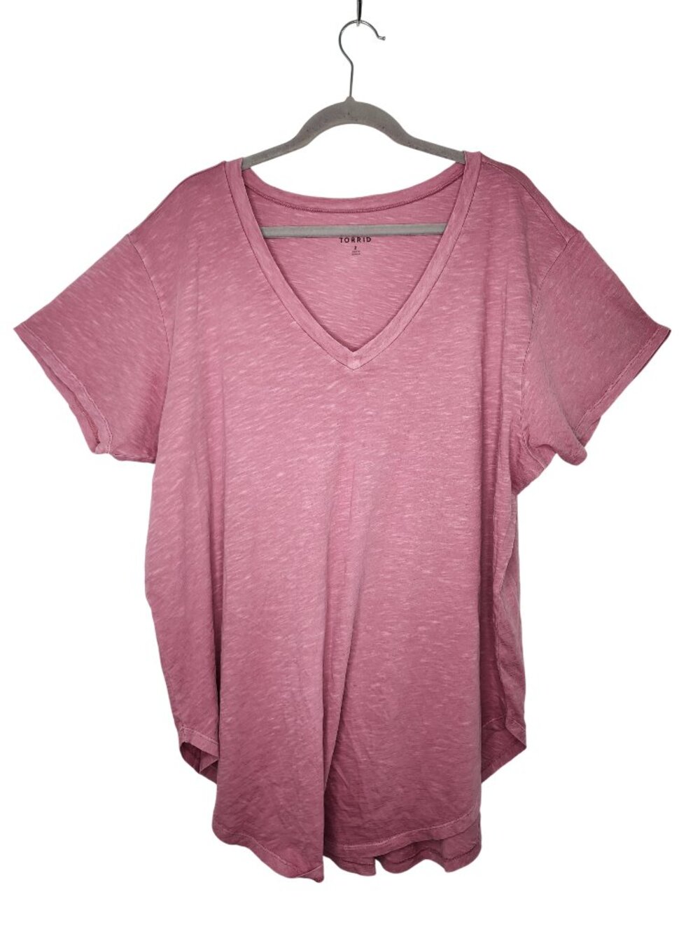 Torrid Purple Pink V Neck Short Sleeved Top Plus Size 2